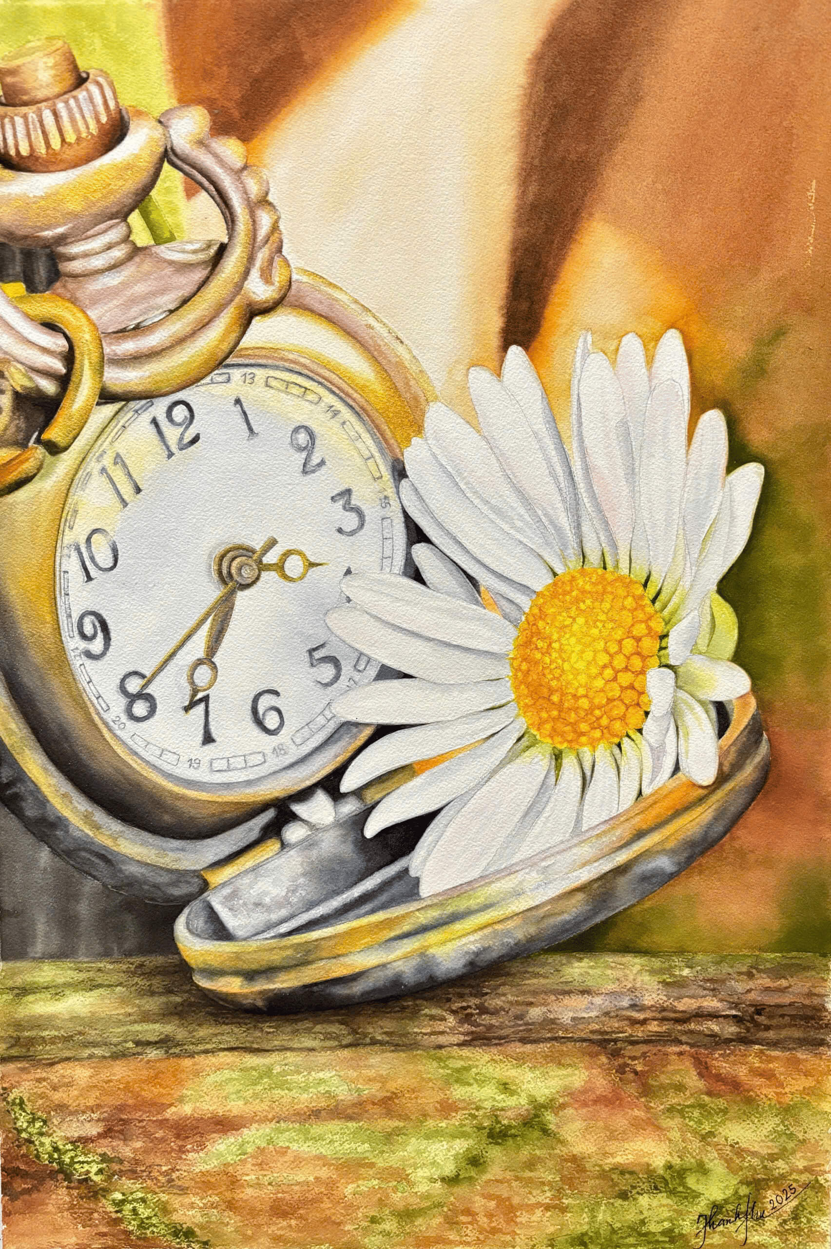 Blossom of Time - Watercolor Painting By Artist Thanh Ha