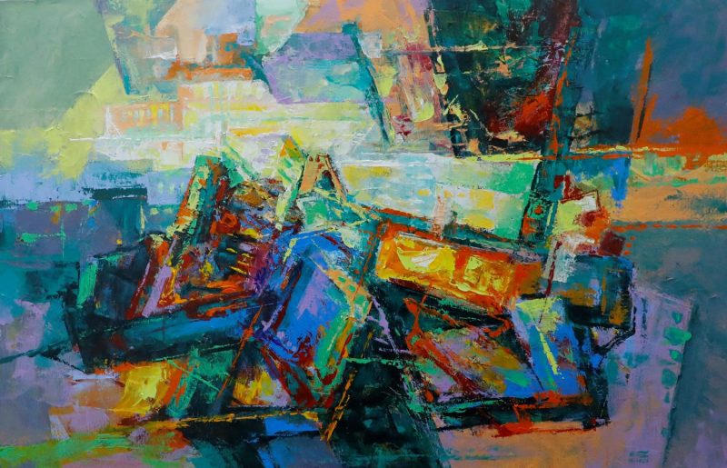 Abstract 09 - Vietnamese Acrylic Painting by Artist Mai Huy Dung