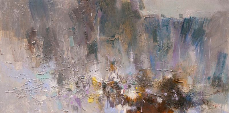 Abstract II - Vietnamese Oil Painting by Artist Danh Cuong