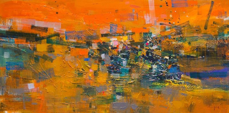 Abstract III - Vietnamese Oil Painting by Artist Danh Cuong