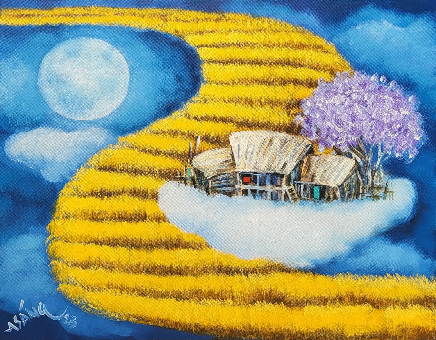 Abundant Season - Vietnamese Oil Painting by Artist Hoang A Sang