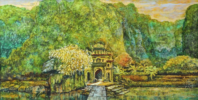 Affectionate Scenery - Vietnamese Lacquer Paintings by Artist Giap Van Tuan