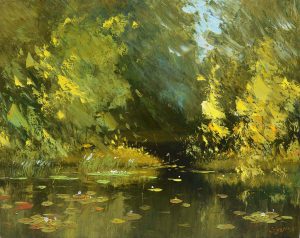 Afternoon Sunlight II - Vietnamese Oil Painting Landscape of Dang Dinh Ngo