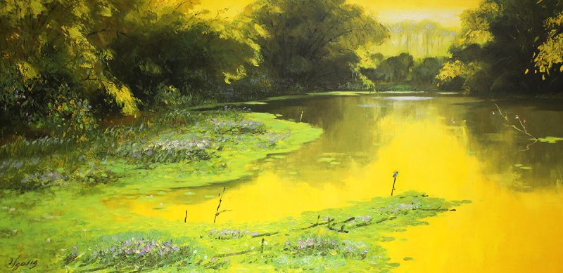 Afternoon Sunlight - Vietnamese Oil Painting Landscape of Dang Dinh Ngo