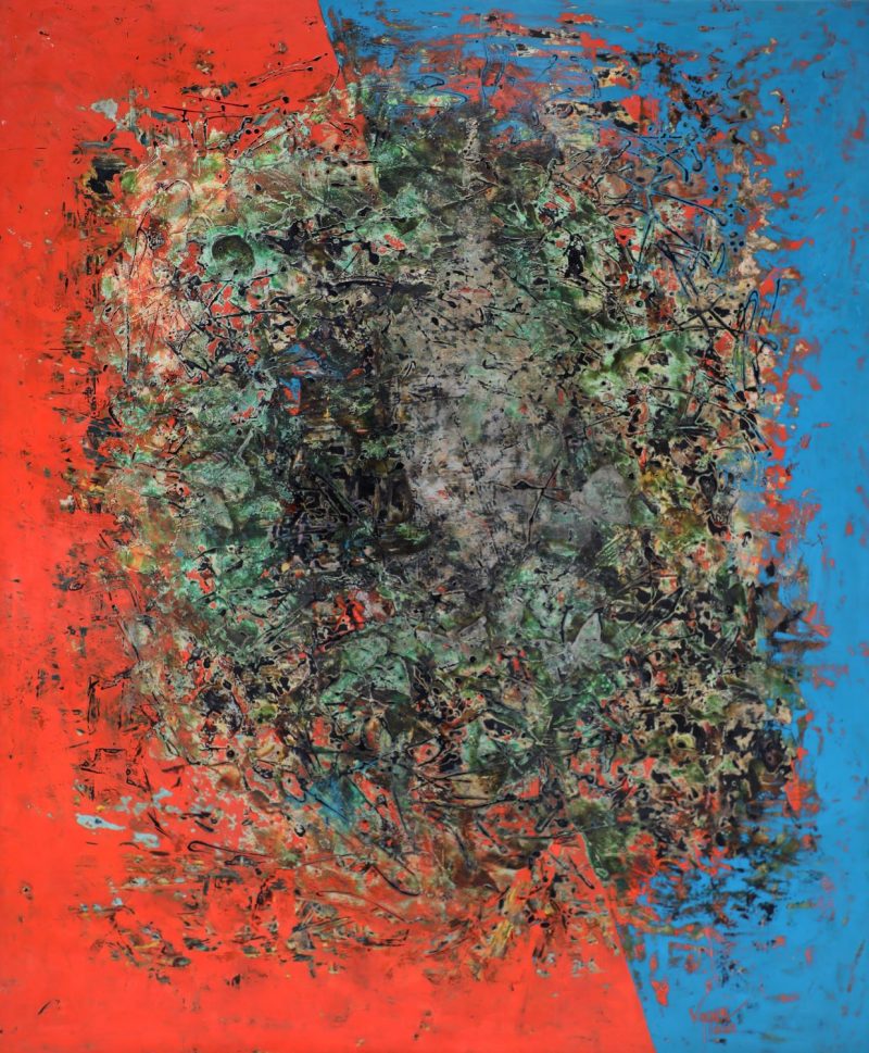 Aggregate 02 - Vietnamese Lacquer Painting by Artist Nguyen Van Nghia
