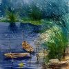Moonlight Vietnamese Watercolor Painting By Artist Nguyen Phuong