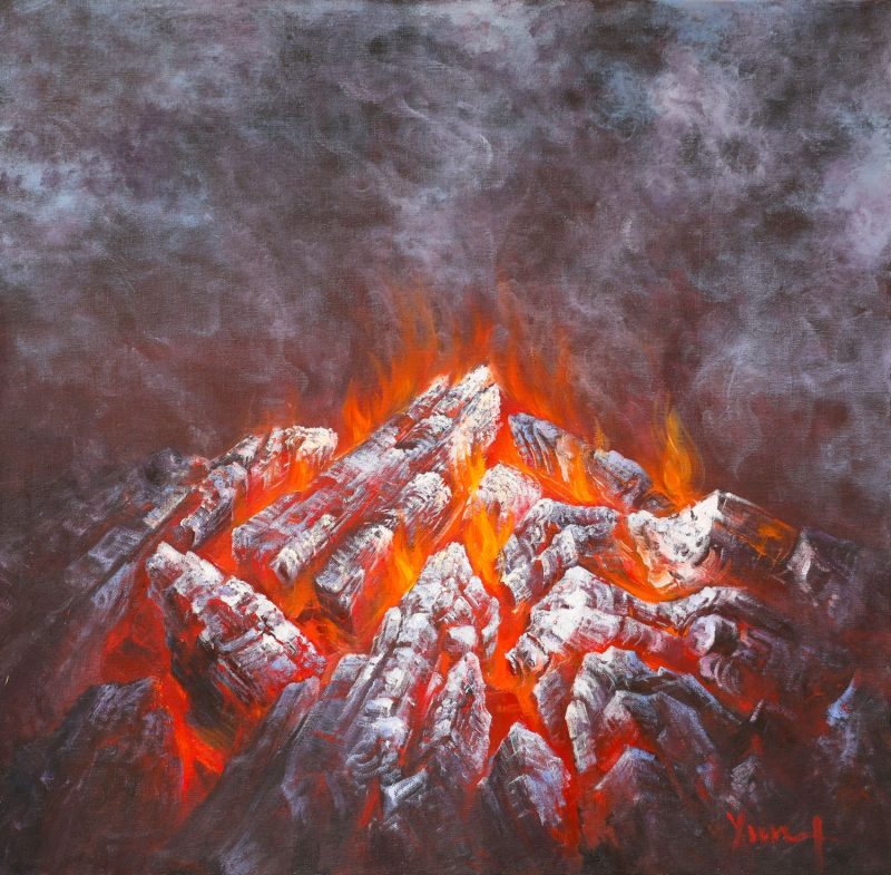 Ardent Flame II - Vietnamese Oil Painting by Artist Lam Xung