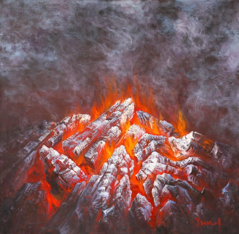 Ardent Flame II - Vietnamese Oil Painting by Artist Lam Xung