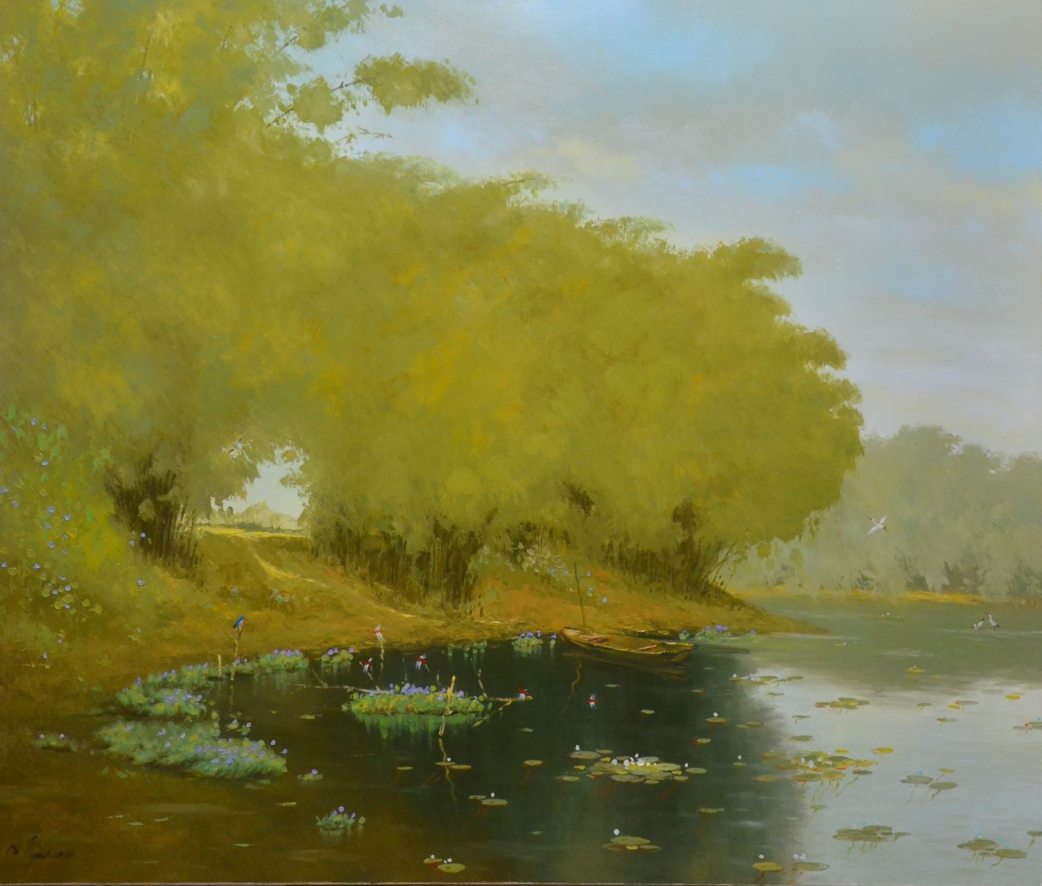 Autumn Afternoon - Vietnamese Oil Painting by Artist Dang Dinh Ngo