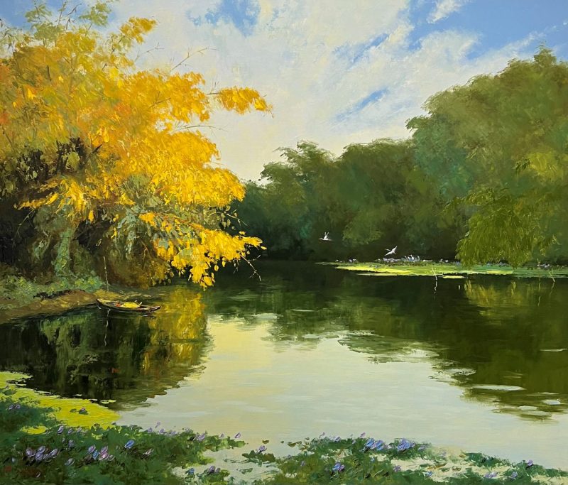 Autumn Sunlight I - Vietnamese Oil Painting by Artist Dang Dinh Ngo