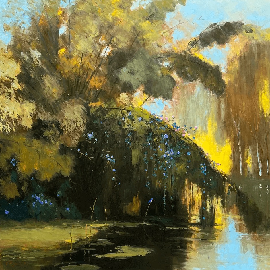 Autumn Sunlight - Vietnamese Oil Painting by Artist Dang Dinh Ngo