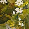 White Crane Among Lotuses - Vietnamese Lacquer Painting by Artist Do Khai