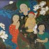 White Lotus - Vietnamese Lacquer Painting by Artist Dang Hien
