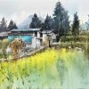 Lao Xa Village - Watercolour Painting By Artist Bui Thanh Viet Hung