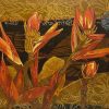 Banana Flower 04 - Vietnamese Lacquer Paintings by Artist Do Khai