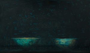 Old Bowl 53 - Vietnamese Lacquer Painting by Artist Nguyen Tuan Cuong