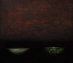 Old Bowl 57 - Vietnamese Lacquer Painting by Artist Nguyen Tuan Cuong