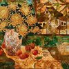 By the Window Vietnamese Lacquer Painting by Artist Chau Ai Van