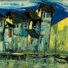 Tam Bac Wharf Vietnamese Oil Painting by Artist Dang Dinh Ngo