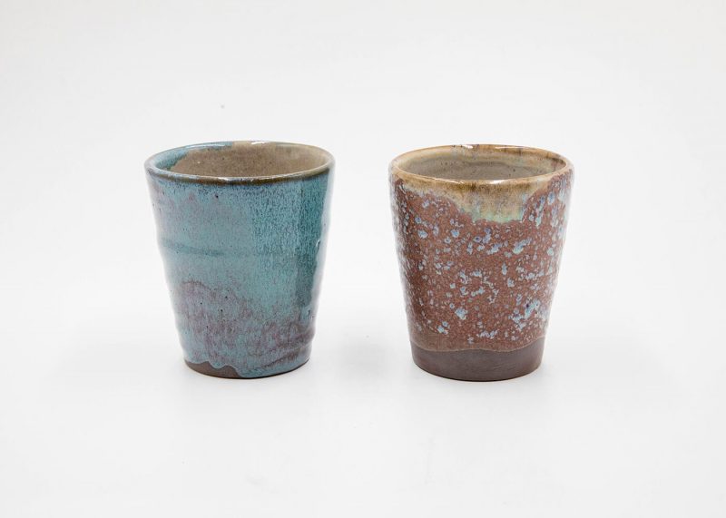 Blue and Brown Vanity Ceramic Cups