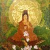 Bodhisattva - Vietnamese Lacquer Painting by Artist Tran Thieu Nam