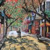 Twilight II - Vietnamese Lacquer Painting by Artist Nguyen Van Nghia