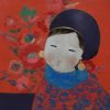 Bong - The Little Girl - Vietnamese Lacquer Paintings by Artist Dang Hien