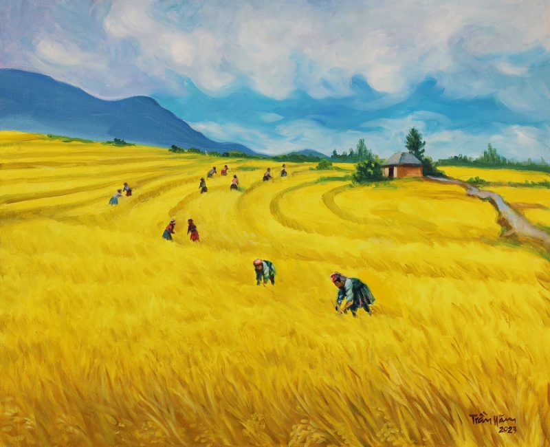 Bumper Crop - Vietnamese Oil Painting by Artist Tran Nam