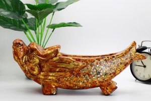 Carp Turns into Dragon - Vietnamese Lacquer Artwork by Artist Nguyen Tan Phat 2
