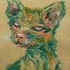 Cat II - Vietnamese Watercolor Painting by Artist Mai Huy Dung
