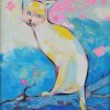 Cat Welcomes Spring - Vietnamese Oil Painting by Artist Dang Dinh Ngo