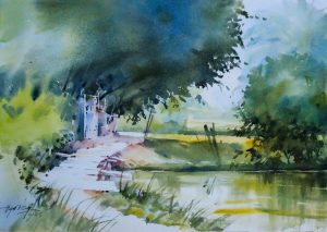 Whispering Bridge - Watercolor Painting By Artist Dinh Duc