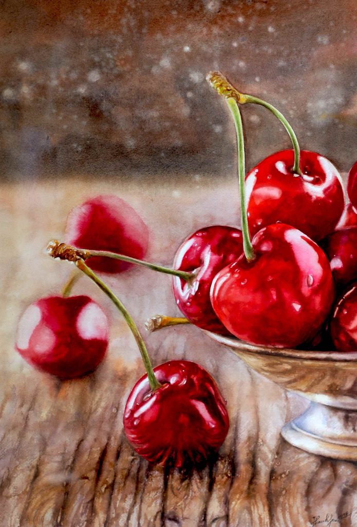Cherry - Watercolor Paintings by Artist Thanh Ha