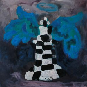 Chess Pressure VIII - Vietnamese Acrylic Painting by Artist Hoang Ngoc Dung