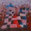 Chess Pressure XVII - Vietnamese Acrylic Painting by Artist Hoang Ngoc Dung