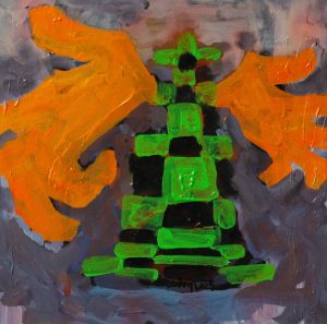 Chess Pressure XXI - Vietnamese Acrylic Painting by Artist Hoang Ngoc Dung