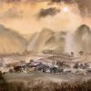 Dusky Mist at Moc Chau - Vietnamese Watercolor Painting By Artist Nguyen Ngoc Phuong