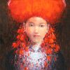 Dao Lady I Vietnamese acrylic painting by artist Hoang Hoan