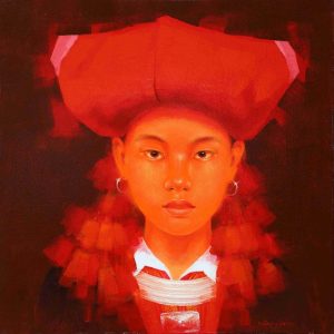Red Dao Lady - Acrylic Paintings by Artist Hoang hoan