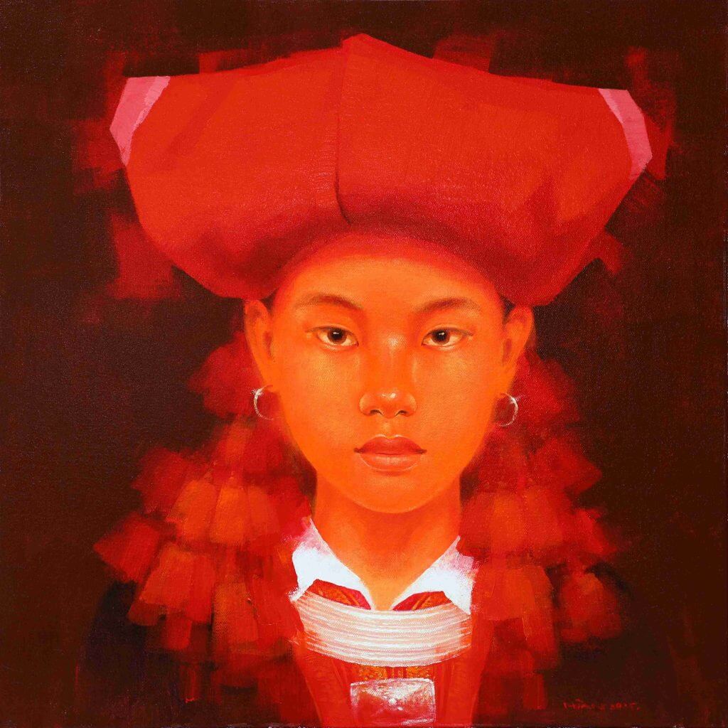 Red Dao Lady - Acrylic Paintings by Artist Hoang hoan