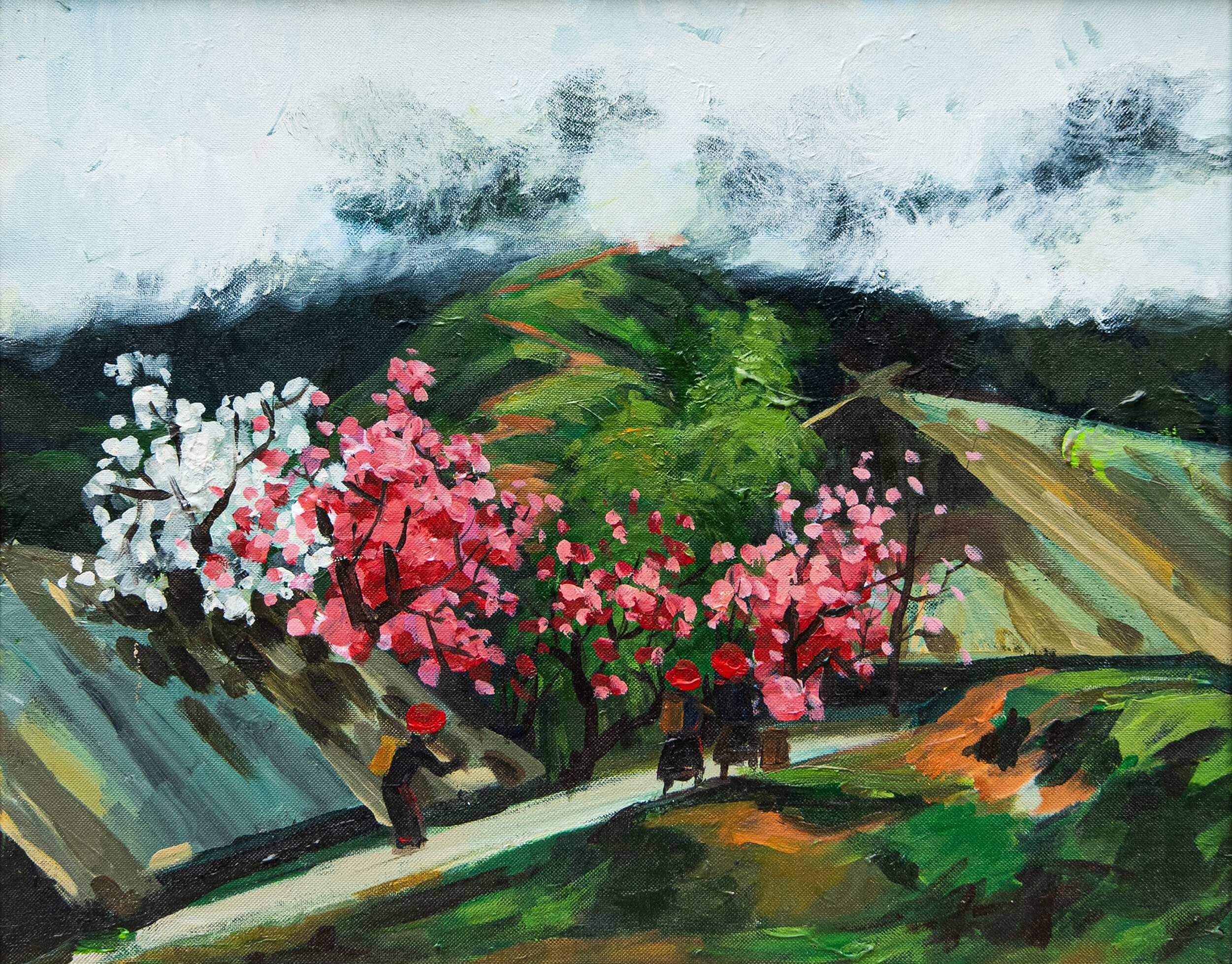 The Flower Road - Oil Painting By Artist Vu Manh Tan
