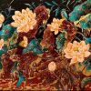 The Downpour Vietnamese Lacquer Painting by Artist Chau Ai Van