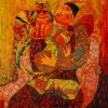 Coziness - Vietnamese Lacquer Painting by Artist Ngo Ba Cong