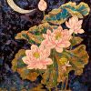 Cresent Moon - Vietnamese Lacquer Painting by Artist Chau Ai Van