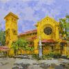 Cua Bac Catholic Church - Vietnamese Oil Painting by Artist Pham Hoang Minh