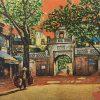 Old Gate Vietnamese Lacquer Painting by Artist Nguyen Van Nghia