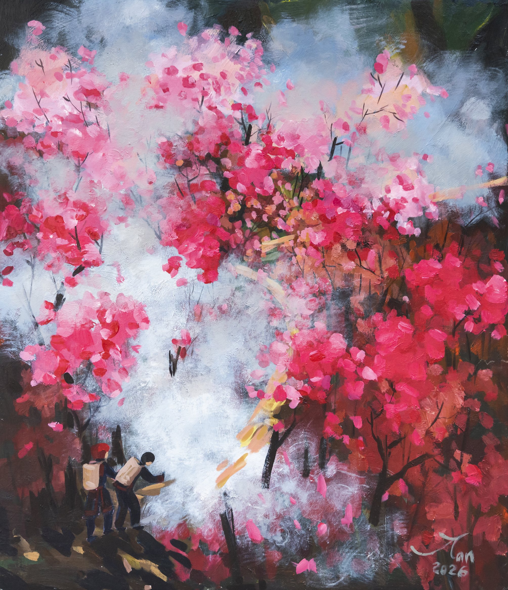 Spring Trail - Acrylic Painting by Artist Vu Manh Tan