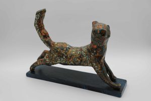 Grand Fortune Cat III - Lacquer artwork by artist Nguyen Tan Phat