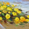 Daisies II - Vietnamese Oil Painting Flower by Artist Dang Dinh Ngo