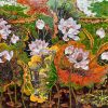 Dawn IV Vietnamese Lacquer painting by artist Tran Thieu Nam